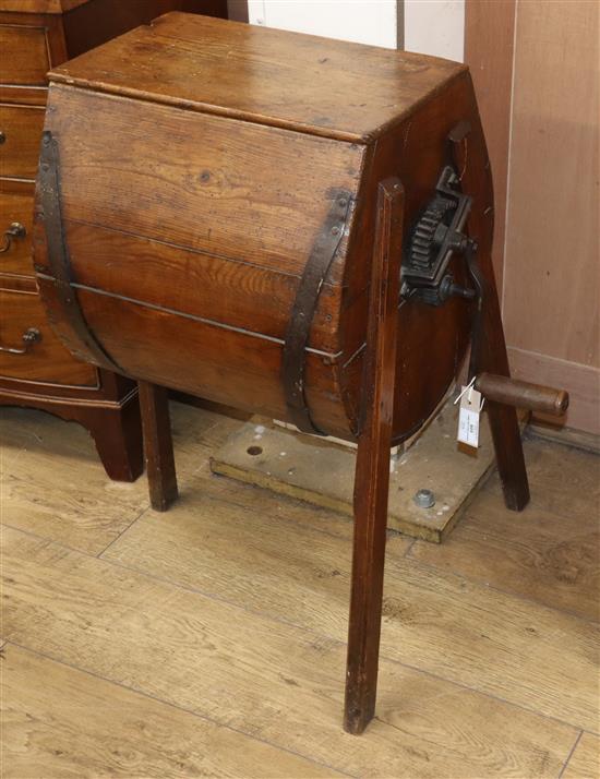 A French pine butter churn